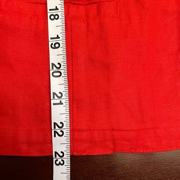 TAHARI Bright red V-neck linen jacket open front size M - Picture 6 of 11